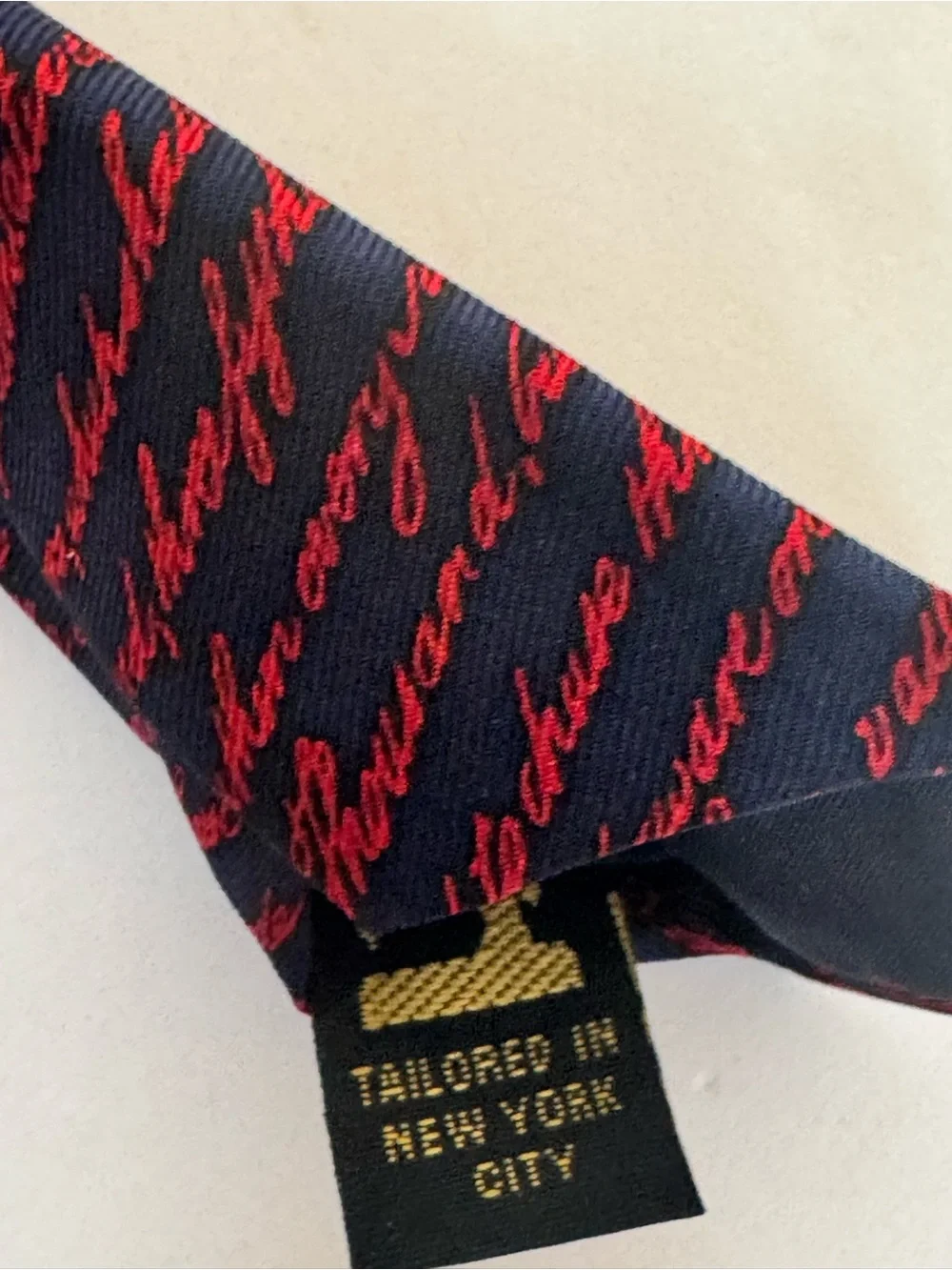 Josh Bach Men’s Necktie Navy Silk Tie US Constitution 100% Silk made in NY